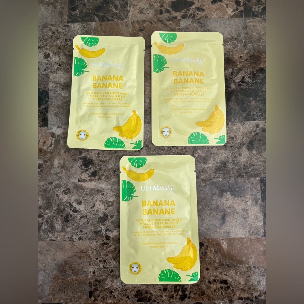 Ulta Beauty Banana Natural Fiber Sheet Mask 20g Lot of 3 Skincare Beauty New
